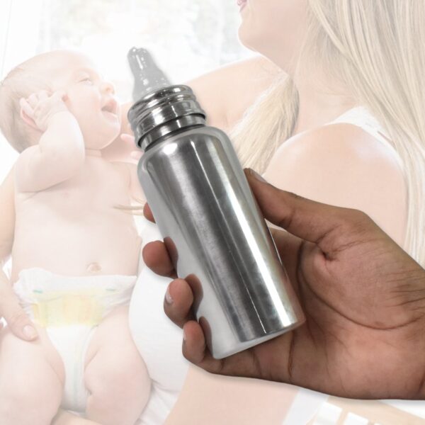 Stainless Steel Baby Feeding Bottle, Milk Feeding (250 ML) - Image 3