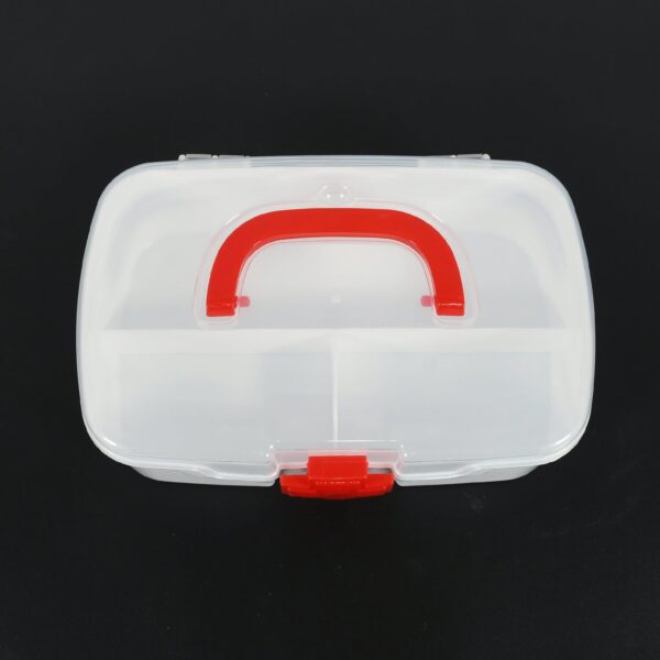 Medical Box, 1 Piece, Indoor Outdoor Medical Utility, Medicine Storage Box, Detachable Tray Medical Box Multi Purpose Regular Medicine, First Aid Box with Handle & Transparent Lid - Image 6
