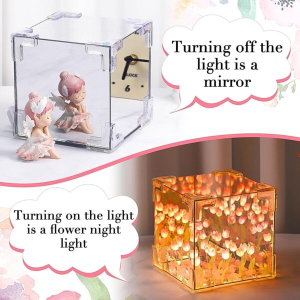 Cube Tulip Night Lamp | Led Decorative Nights Lamp (Multicolor & Design / 1 Set) - Image 3