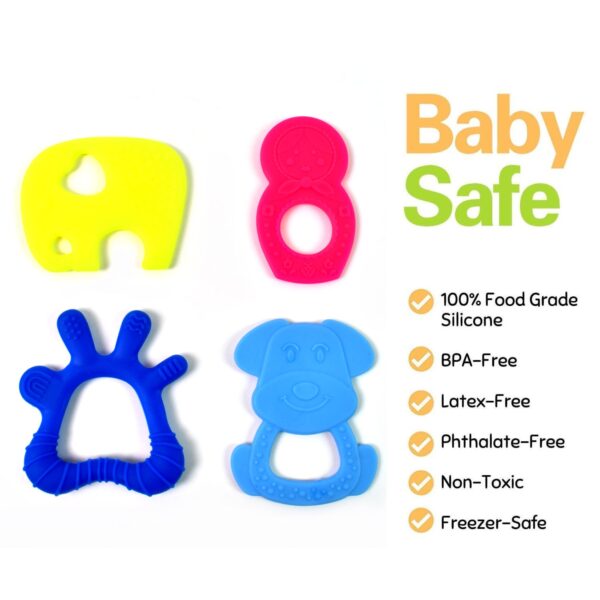 Silicone Baby Teether Pack of 1 (Mix Design & Color) - Image 6