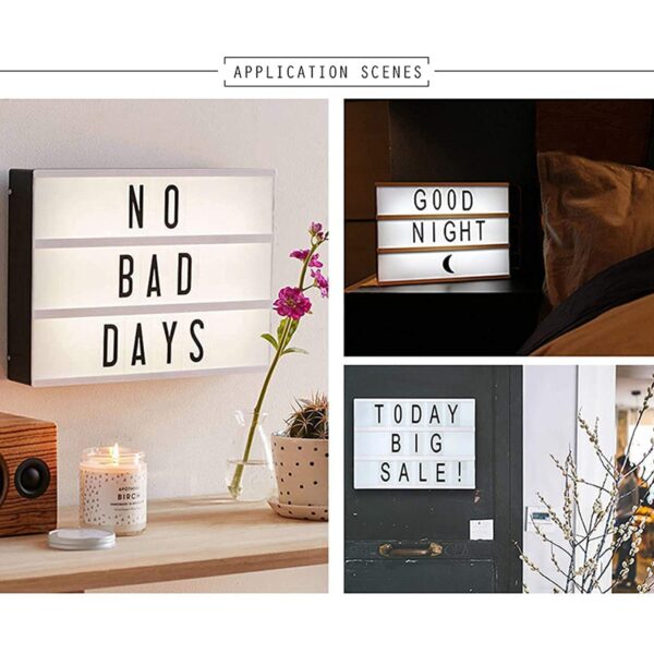 Black Mini A6 Magnetic Cinematic Light Box with 82 Characters and 10 Emojis  (1 Set) - Image 4