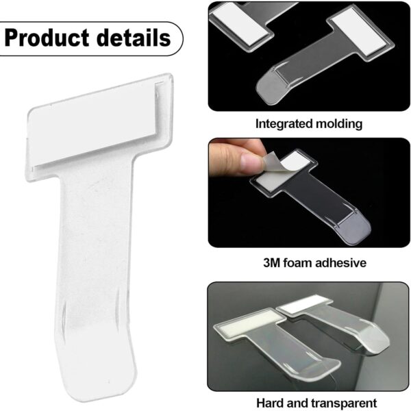 Windscreen cardholder, Fastag Stand, Transparent Ticket Holder Car (2 Pc Set) - Image 8