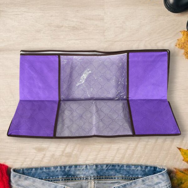 Clothing storage bag with zipper, non-woven storage bag for storing the clothes and sarees. - Image 3