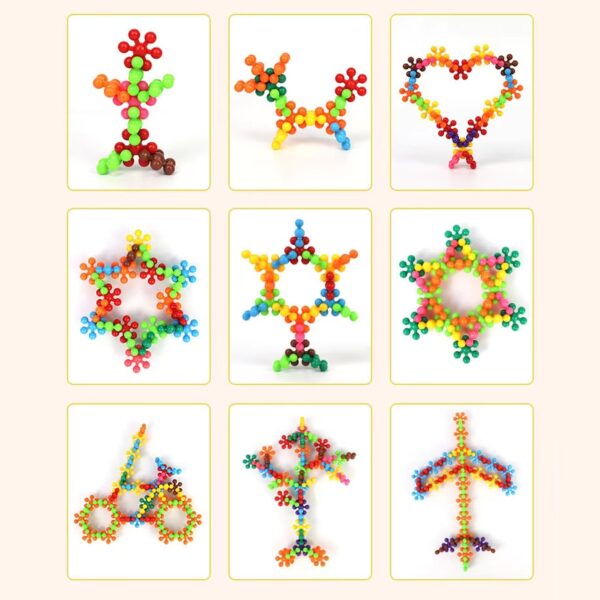 Star Shaped, Star Block Interlocking Blocks Colorful Star Building Blocks (100 Pcs Set) - Image 9
