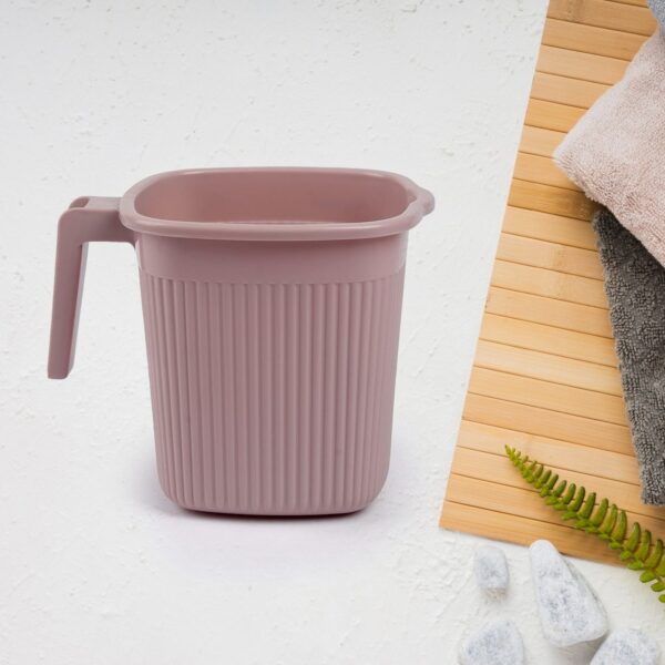 Plastic Square Bath Water Mug (4 Pc / 1000 ML / Mix Color) - Image 3