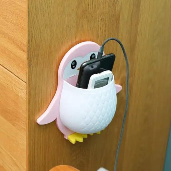 Penguin Storage Box, Adhesive Remote Case, Electric Toothbrushes Holder, Universal Controller Holder, Wall Nightstand, Office Plastic Wall Mount - Image 5