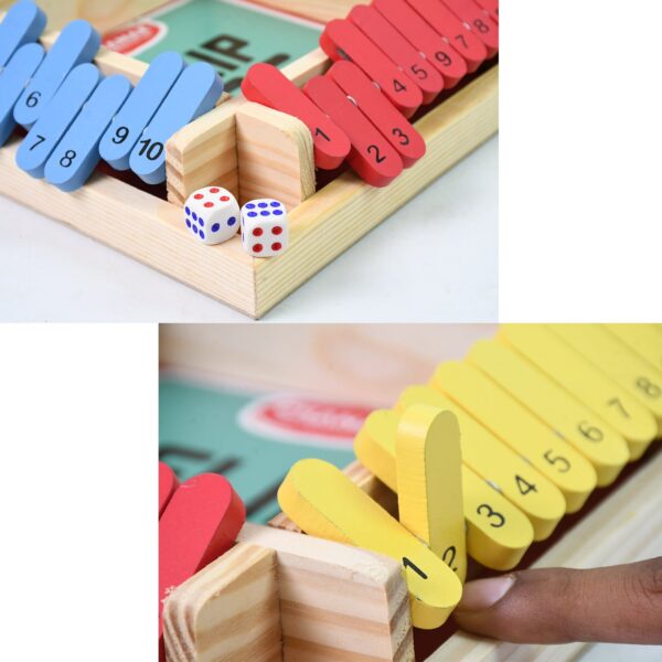 Shut The Box Dice Game, Classic Flip Me Multiplayer Game (1 Set) - Image 6