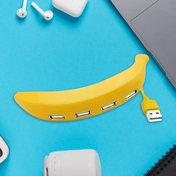 Banana Shape USB Hub, 2.0 Hub USB Splitter, 4-Port USB Hub (1 Pc) - Image 4