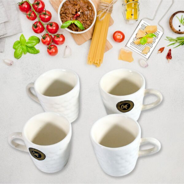 Crysta Ceramic Tea Cups With Plastic tray Environmental Friendly Festival for Milk Cup, Coffee Cup, Tea Cup, Breakfast Cup, Drinking Mug or Outdoor for Household Gift For Birthday (5 Pcs Set) - Image 6