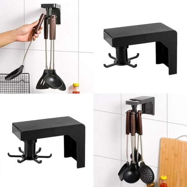 Self Adhesive 360 Degree Rotating Cooking Utensils Holder (1 Pc) - Image 6