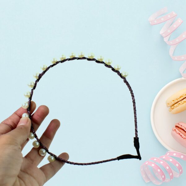 Hairband Pearls Fancy Party Hairband  (1 Pc / Mix Design) - Image 7