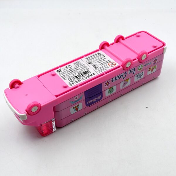Double Decker Magic Truck Compass Multi Level Metal Truck Compass Pencil Case with Movable Wheels & Sharpener (Mix Design) - Image 6