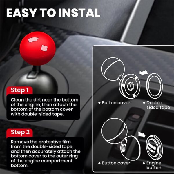 Ball Design Car Push Start Button Rocker / Cover (1 Pc) - Image 6