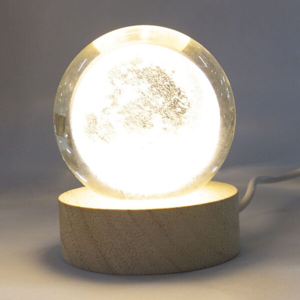 Moon 3D Crystal Ball Lamps with Base For Bedroom 3D Lamps (1 Pc) - Image 5