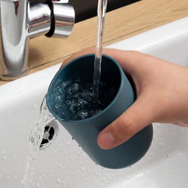 Multipurpose Wall Mount Toothbrush Holder Plastic Stand With 2 Cup  (1 Set) - Image 4