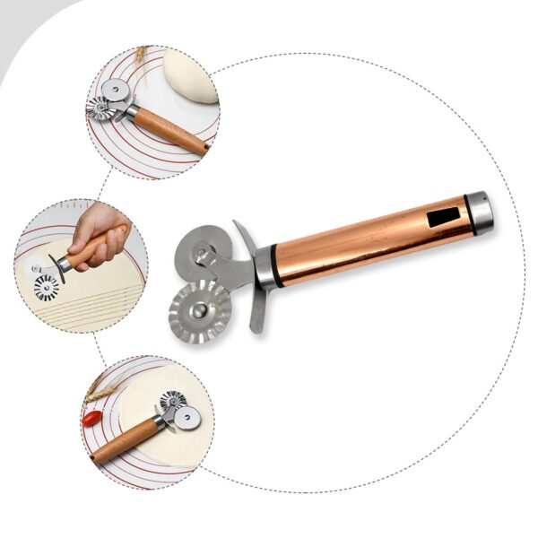 Pastry cutter wheel - Pie Crust Cutter Premium Double Cutter Wheel (1 Pc) - Image 3