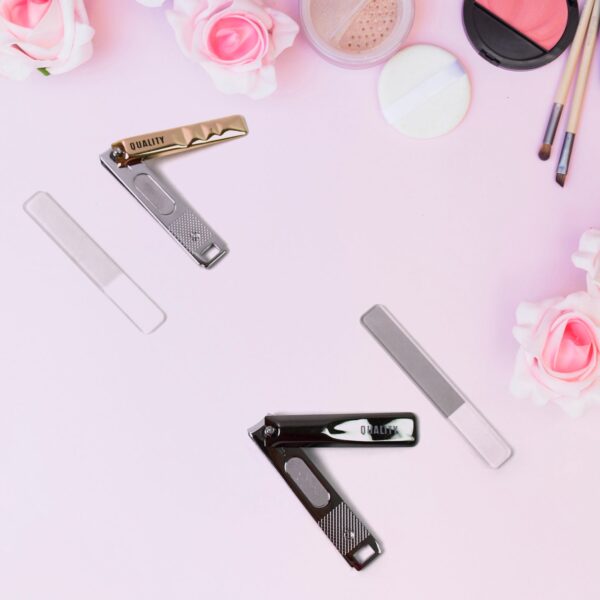 Cute Nail Clipper with Nail Catcher, Nail File - Stainless Steel (1 Pc) - Image 6