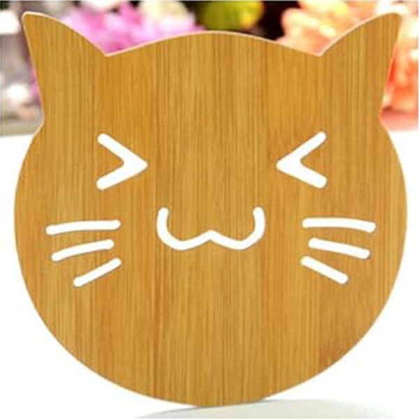 Square Bamboo Wood Table Place mat Hot Pot Cup Mat Tea Coaster(14×14 Cm / 1 Pc) - Image 5