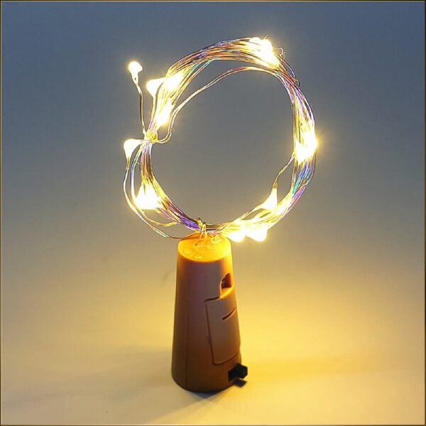 Wine Bottle Cork String Light | Multi LED / 2M Cable Length Copper Wire Battery Operated Warm white / 1 Pc) - Image 3