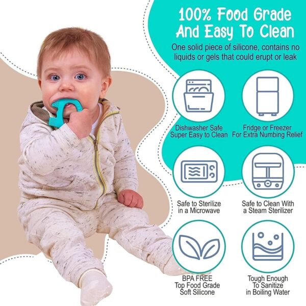 Silicone Baby Teether Pack of 1 (Mix Design & Color) - Image 7