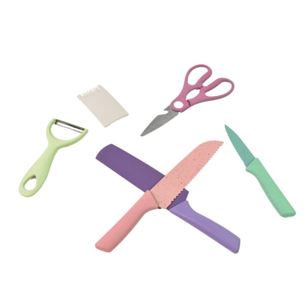 Professional Colorful Kitchen Knives Set (6 Pcs Set) - Image 5
