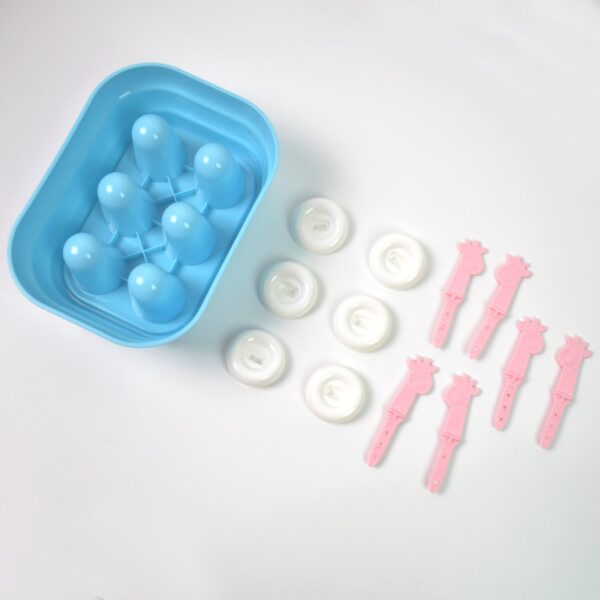 6 Cavity Popsicle Molds Plastic Giraffe shape Ice Moulds (1 Pc) - Image 5