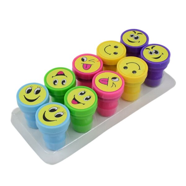 Emoticon Stamps 10 pieces in Round Shape Stamp (Multicolor / 10 Pc) - Image 5