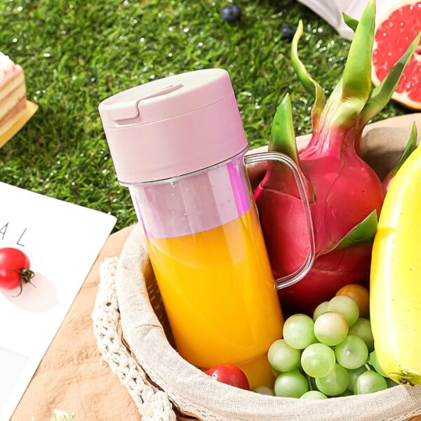 Portable Crusher Juicer With Handle & Straw, USB Rechargeable 6 Blades (420 ML) - Image 4