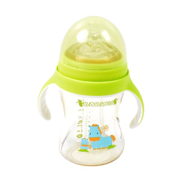 Plastic Baby Feeding Bottle with Handles Straw (300 ML / 1 Pc) - Image 5