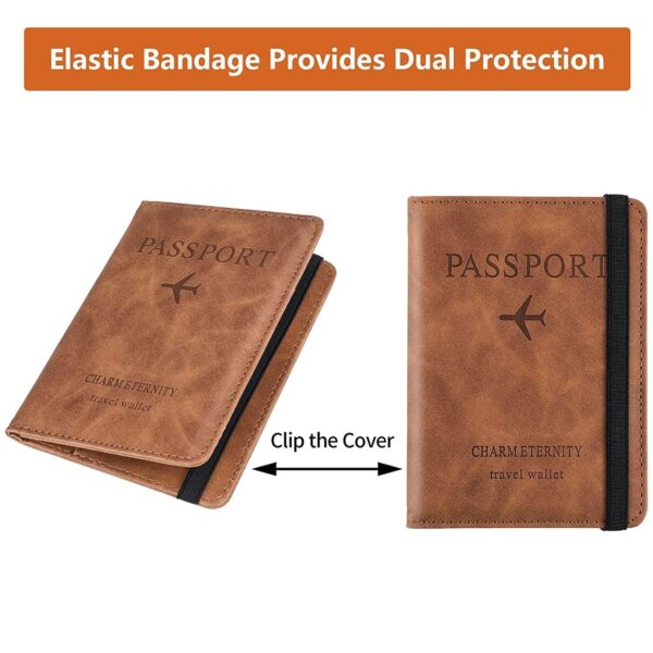 Passport Holder Cover PU Leather Travel Wallet case (1 Pc / 15×11 Cm) - Image 10