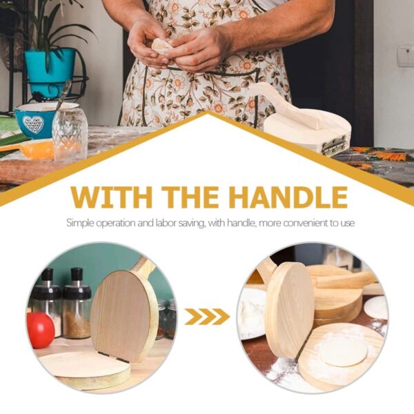 Small Wooden Dumpling Press Tool Tortilla Press Dough Dumpling (1 Pc) - Image 4