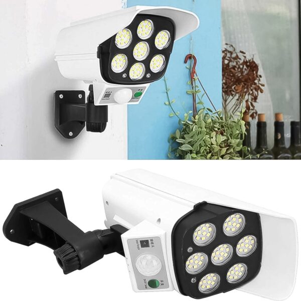 Solar Light Outdoor Motion Sensor Security Camera Shaped Dummy Wall Lamp (1 Pc) - Image 5