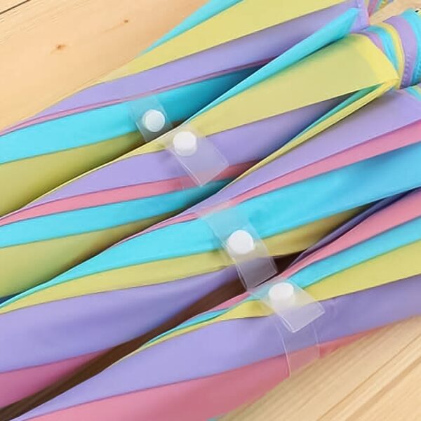 Colorful Rainbow Umbrella Multi-Colour J Shaped Handle (1 Pc / MOQ :- 5) - Image 3