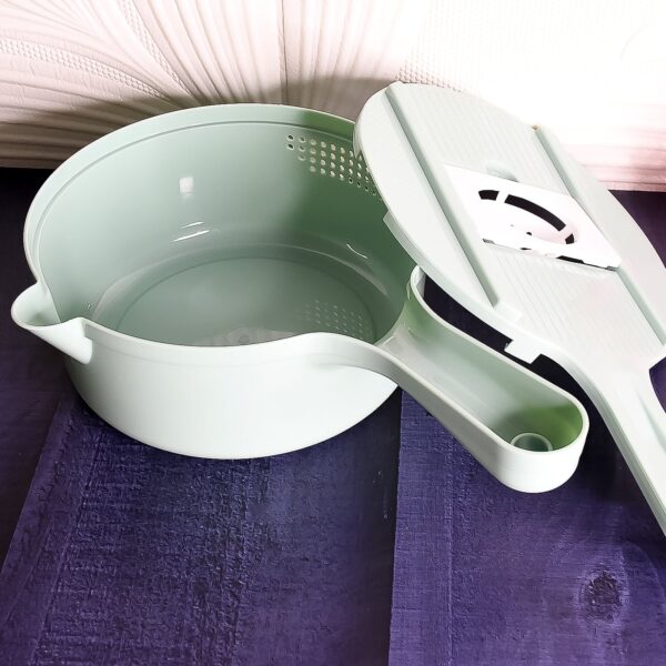 Vegetable Choppers with Drain Basket | 6 in 1 Vegetable Slicer Blades (1 Set) - Image 3