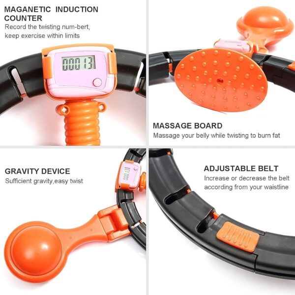 Smart Fitness Hula Hoops with Spinning Ball and Intelligent Counter (1 Pc / With Brown Box) - Image 4