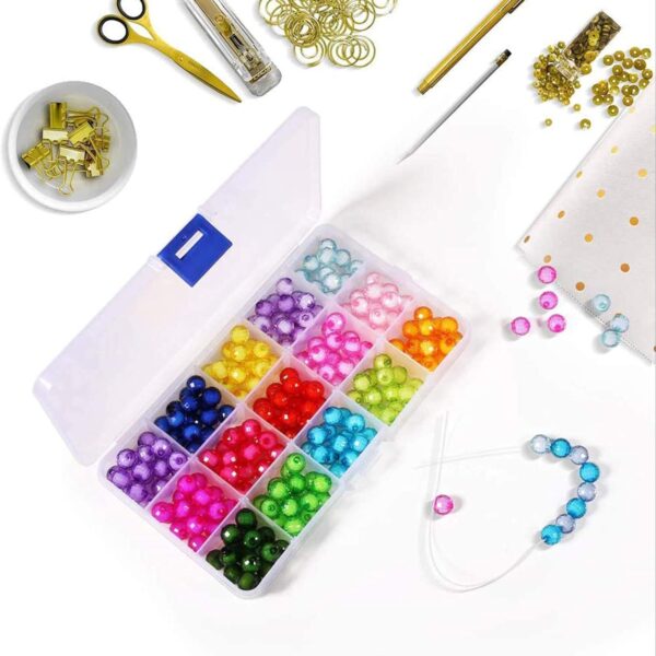 15 Grids Jewelry Organizer Plastic Jewelry Organizer Box Clear Jewelry Organizer Box Plastic Bead Organizers with Adjustable Dividers for Herbs Pills Bead, Jewelry, and Other Small Item (1 Pc) - Image 6