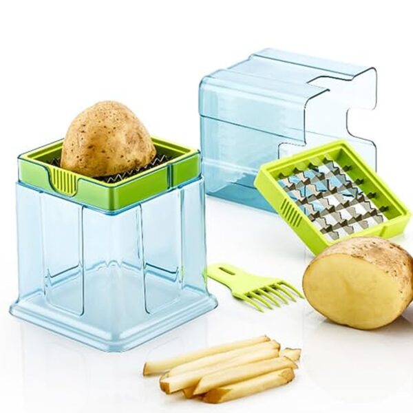 2 in 1 Potato Chipser / Slicer French Fries Maker Finger Chips | Plastic | Two Blades Finger Chips Cutter for Kitchen Accessory Vegetable Fruit Slicer (1 Pc)  - Image 5