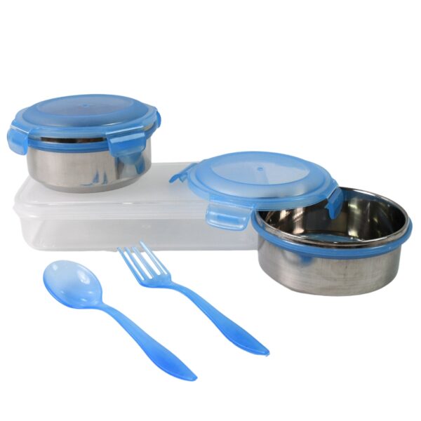 Sumo Lunch Box, with Lunch Bag, Plastic Lunch Box & Plastic Spoon, Fork (2 Pc Set / With Lunch Box) - Image 5