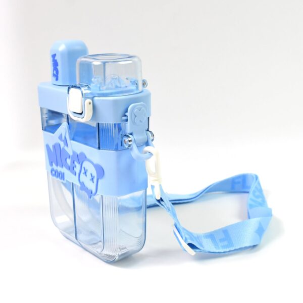2in1 Dual Compartment Water Bottle with Straw and Adjustable Shoulder Straps (1 Pc / Multi color) - Image 5