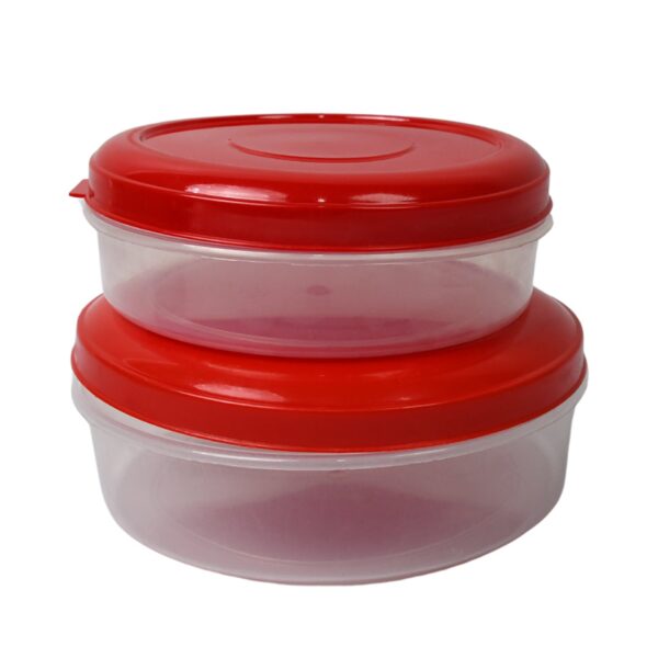 Round Plastic Big & Small Storage Container Box (PACK OF 2) - Image 4