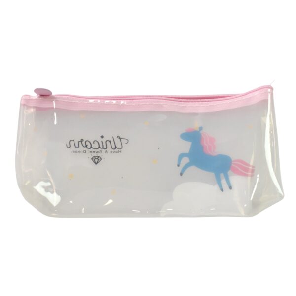 Transparent Unicorn Pencil Zip Pouch Bag (1 Pc) - Image 5