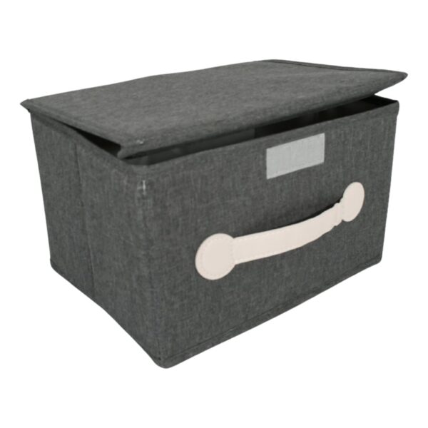 Small Foldable Storage Box With Lid And Handles, Cotton And Linen Storage Bins And Baskets Organizer For Nursery, Closet, Bedroom, Home (28×20×16 Cm / 1 pc) - Image 4