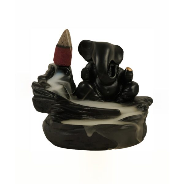 Smoke Fountain Ganesha Idol Decoration Items with 8 Pc Backflow Incense Cones Sticks (1 pc) - Image 5