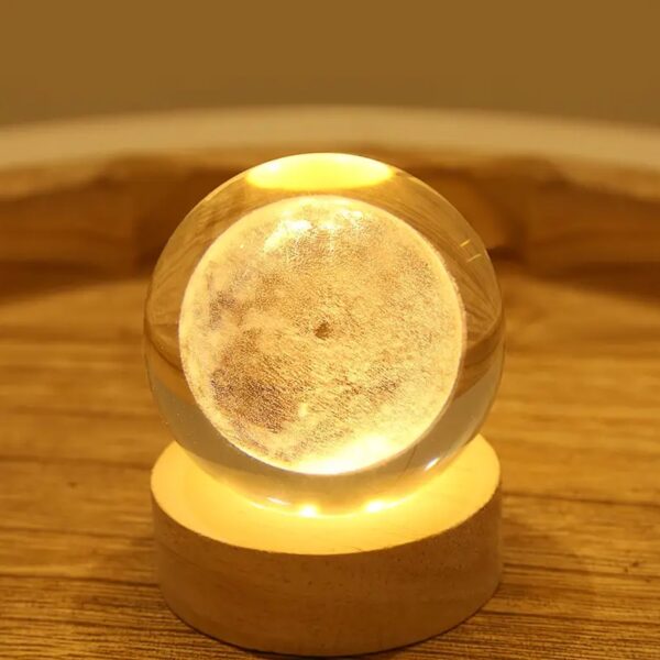 Moon 3D Crystal Ball Lamps with Base For Bedroom 3D Lamps (1 Pc) - Image 4