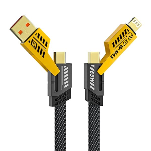 4 in 1 Fast Charging Cable With Multiport USB-C to Type C, USB-C to Lightning (1 Pc) - Image 7