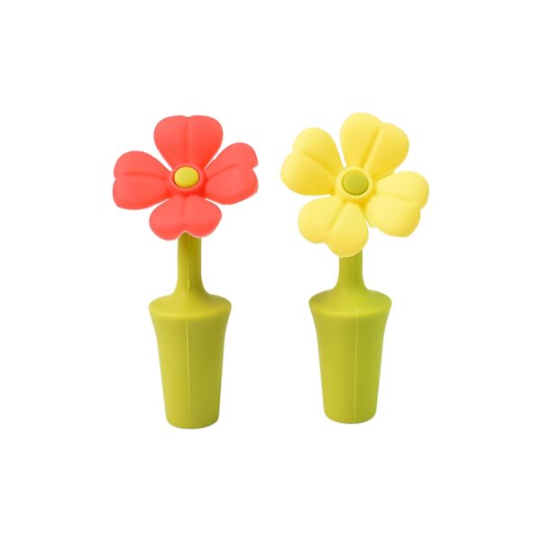 Silicone Bottle Sealer Cap Flowers Shaped Stoppers Bottle (2 Pc Set) - Image 5