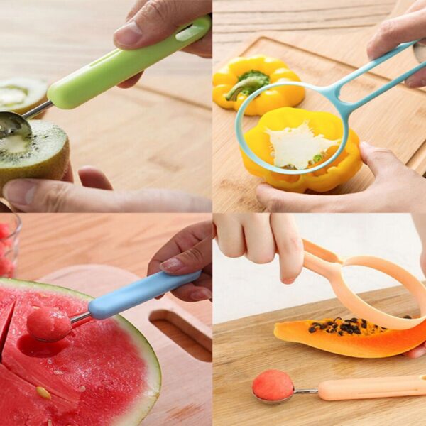 2 in 1 Kitchen Tool - Soft Fruit Peeler and Baller - Avocado, Papaya, Watermelon, Honey Dew - Kitchen Gadget Tool (1 Pc) - Image 5