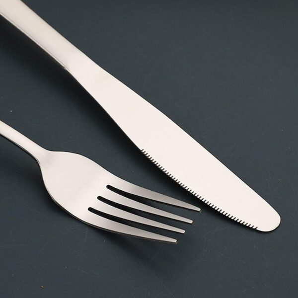 Premium Silver Daily Use Cutlery Set Stainless Steel Luxury Combo Set of 24 - Image 6