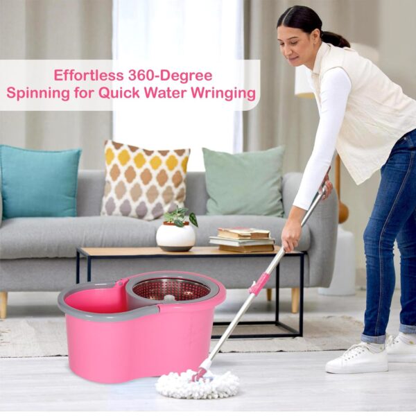 Easy Cleaning Mop with Bucket, for Floor Cleaning, 360° Spin Floor Cleaning (1 Set / Mix Color) - Image 6