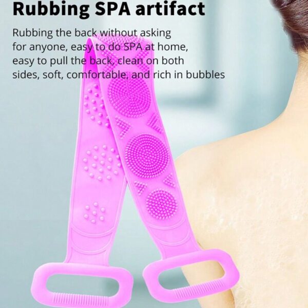 Silicone Body Back Scrubber Double Side Bathing Brush for Skin Deep Cleaning Massage, Dead Skin Removal (122 Gm | medium Size /1pc) - Image 6